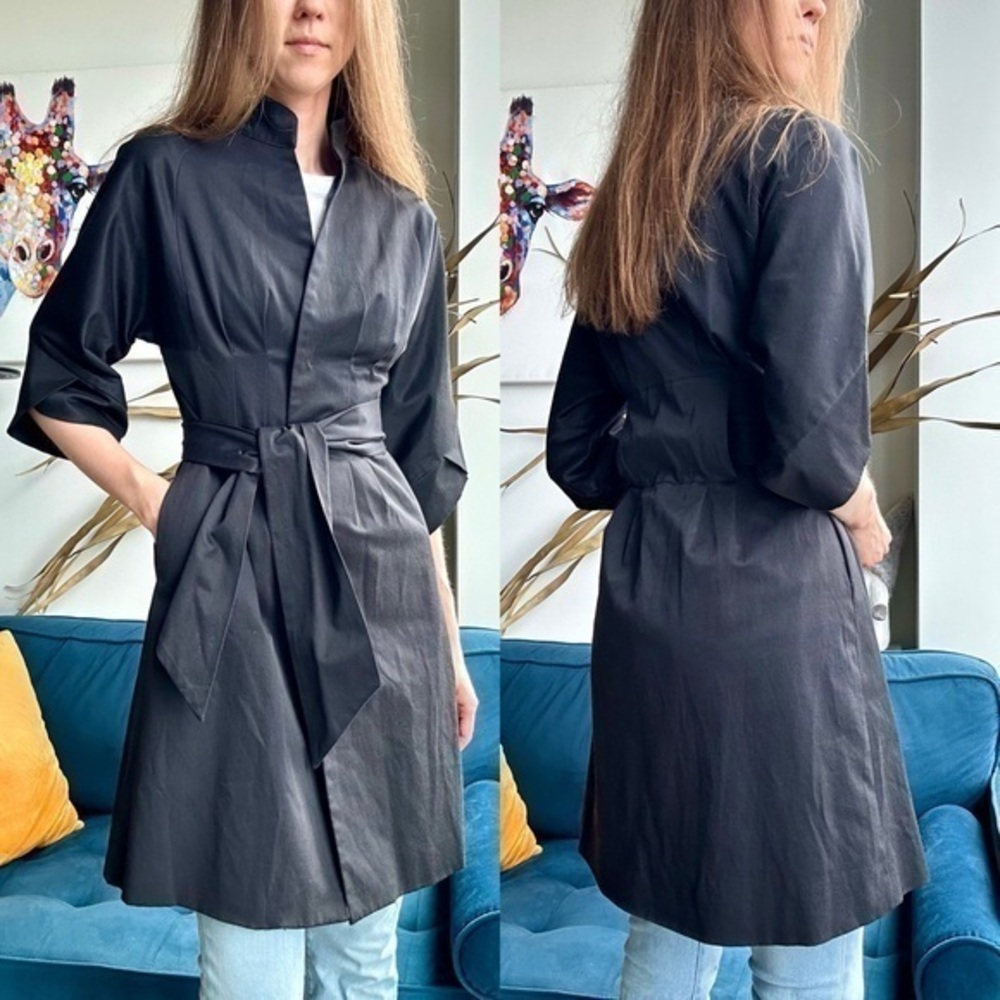 Vertigo Paris Cotton Blend Black Wrap Kimono Jacket XS
